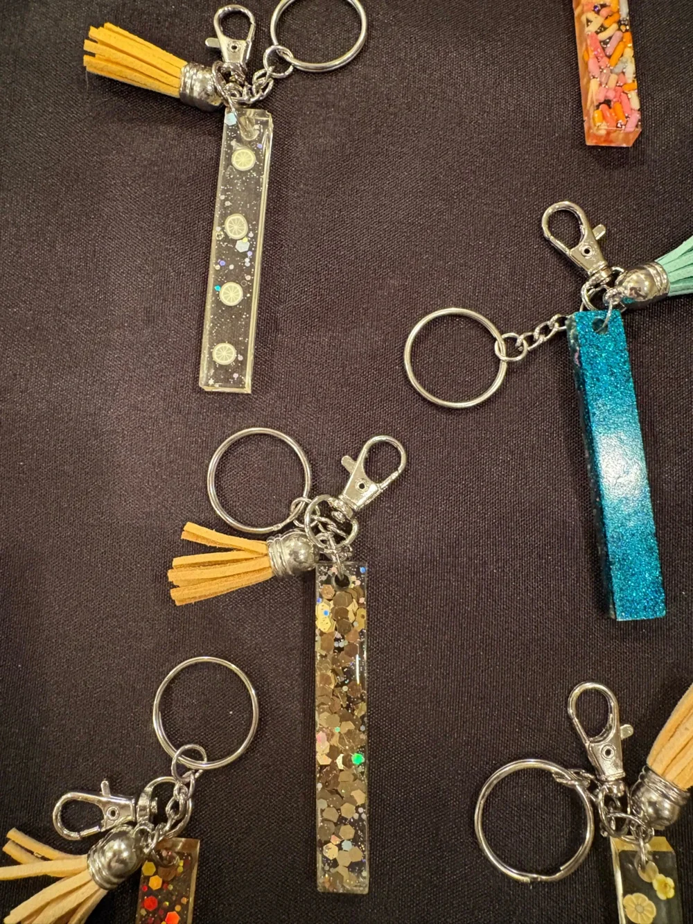 I Glitter Tassel Keychains - Assorted Colors